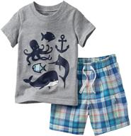 👕 cozy toddler anchor sleeve t-shirt: boys' clothing sets for style and comfort logo