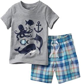 img 3 attached to 👕 Cozy Toddler Anchor Sleeve T-Shirt: Boys' Clothing Sets for Style and Comfort