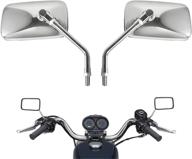 🛵 chrome motorcycle universal handlebar rearview side mirrors for cruiser scooter - 10mm bolt, aprilia honda kawasaki suzuki - mirror size: 125mm x 70mm logo