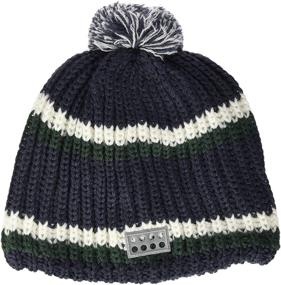 img 3 attached to Stay Warm and Stylish with LEGO Wear 🧢 Boys' Fleece-Lined Knit Striped Wool Hat: Reflective Detail Included!