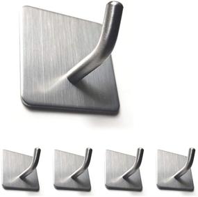 img 3 attached to 🧺 Convenient Mosilveron Self-Adhesive Towel Hooks: Ideal Wall Hooks & Key Holders for a Drill-Free Hanging Solution | Stainless Steel 304, Anti-Fingerprint | Perfect for Office, Kitchen, Bedroom, and Bathroom | Ø 6mm Hook (Silver)