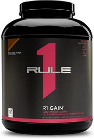 img 4 attached to Rule One Proteins R1 Gain - Chocolate Fudge: High-Protein Lean Gain Formula with 50g All-Whey Protein, Over 500 Calories, 75g Carbs, Under 6g Fat, 5lbs, 16 Servings