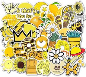 img 1 attached to 🌻 Yellow VSCO Cute Stickers [50pcs] - Mini Ins Vinyl Sticker for Water Bottles, Laptop, Phone Case, and More - Perfect Gift for Kids!