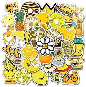 img 4 attached to 🌻 Yellow VSCO Cute Stickers [50pcs] - Mini Ins Vinyl Sticker for Water Bottles, Laptop, Phone Case, and More - Perfect Gift for Kids!