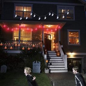 img 2 attached to 🎃 AODINI Halloween Lights: Delightful Decorations 3 Pack - Purple Bat, White Ghost, Orange Pumpkin, Battery Operated Indoor/Outdoor String Lights (20 LEDs per String, 9.8 ft)