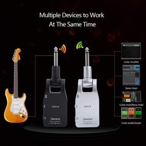 img 1 attached to 🎸 Getaria Wireless Guitar System 2.4G: Rechargeable Transmitter & Receiver for Electric Guitar/Bass