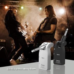 img 2 attached to 🎸 Getaria Wireless Guitar System 2.4G: Rechargeable Transmitter & Receiver for Electric Guitar/Bass