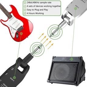 img 3 attached to 🎸 Getaria Wireless Guitar System 2.4G: Rechargeable Transmitter & Receiver for Electric Guitar/Bass