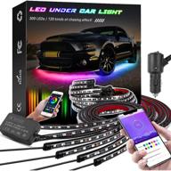 🚗 16 million color car underglow lights with music mode: 6 pcs rgbic dream color chasing led light kit for cars, trucks, boats - app control, waterproof, 12v 300 leds logo