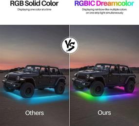 img 3 attached to 🚗 16 Million Color Car Underglow Lights with Music Mode: 6 Pcs RGBIC Dream Color Chasing LED Light Kit for Cars, Trucks, Boats - APP Control, Waterproof, 12V 300 LEDs