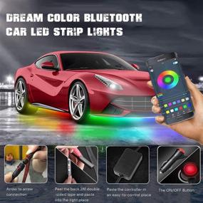 img 2 attached to 🚗 16 Million Color Car Underglow Lights with Music Mode: 6 Pcs RGBIC Dream Color Chasing LED Light Kit for Cars, Trucks, Boats - APP Control, Waterproof, 12V 300 LEDs