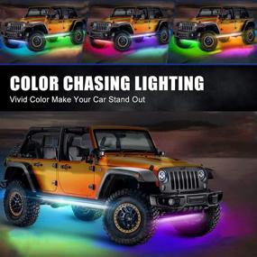 img 1 attached to 🚗 16 Million Color Car Underglow Lights with Music Mode: 6 Pcs RGBIC Dream Color Chasing LED Light Kit for Cars, Trucks, Boats - APP Control, Waterproof, 12V 300 LEDs