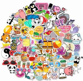 img 4 attached to StarFashion Vinyl Waterproof Stickers for Hydro Flask, 100 PCS Pack - Cute Anime Stickers for Laptop, Skateboard, Water Bottles, Computer, Phone