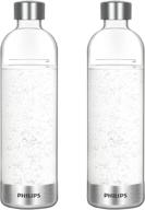 🍾 philips carbonated water bottles, 1l twin pack - reusable pet bottles compatible with philips sparkling water maker, 2 pack logo