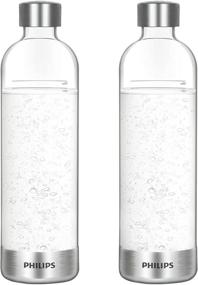 img 1 attached to 🍾 Philips Carbonated Water Bottles, 1L Twin Pack - Reusable PET Bottles compatible with Philips Sparkling Water Maker, 2 Pack