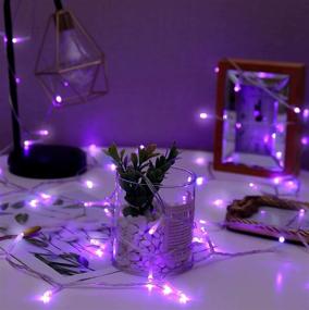 img 4 attached to 🎄 Purple LED Christmas String Lights - 33Ft Indoor/Outdoor Fairy Lights for Windows, Gardens, and Wedding Decorations