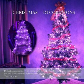 img 2 attached to 🎄 Purple LED Christmas String Lights - 33Ft Indoor/Outdoor Fairy Lights for Windows, Gardens, and Wedding Decorations