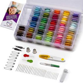 img 4 attached to Complete Embroidery Thread Kit for Beginners with 96 Colorful DMC Embroidery Floss & Organizers - Ideal for Adults, Includes 138 Pieces for Creative Stitching