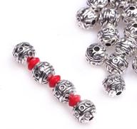 💎 gem-inside tibetan silver loose spacer beads: exquisite 8mm antique bag for jewelry making - 50 pcs logo