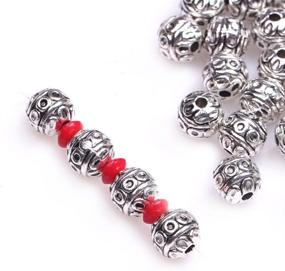 img 4 attached to 💎 GEM-Inside Tibetan Silver Loose Spacer Beads: Exquisite 8mm Antique Bag for Jewelry Making - 50 pcs
