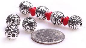 img 2 attached to 💎 GEM-Inside Tibetan Silver Loose Spacer Beads: Exquisite 8mm Antique Bag for Jewelry Making - 50 pcs