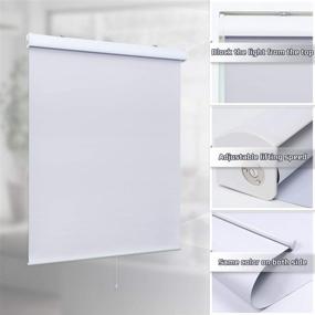 img 1 attached to 🪟 SUNFREE Cordless Roller Shades for Window and Door, White - 35W x 72H - Ideal for Home and Office, Blackout Window Shades