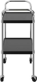 img 1 attached to COSCO Stylaire Serving Cart, 2 Tier - Black and Chrome