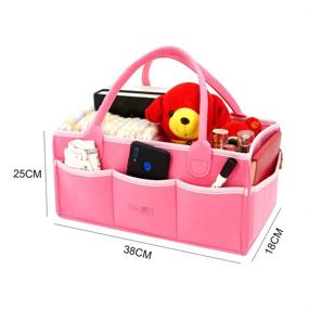 img 1 attached to SwishWeavers Nursery Foldable Organizer Pink Pink