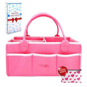 img 4 attached to SwishWeavers Nursery Foldable Organizer Pink Pink