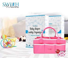img 3 attached to SwishWeavers Nursery Foldable Organizer Pink Pink