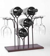 🍷 ycoco countertop wine rack: stylish 4-bottle and 4-glass holder stand for kitchen and home bar décor in elegant bronze logo