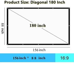 img 1 attached to 🎥 180 Inch HD Foldable Anti Crease Indoor Outdoor Movie Projection Screen, YF2009SZ – Portable Projector Screen 16:9 with Hooks and Ropes