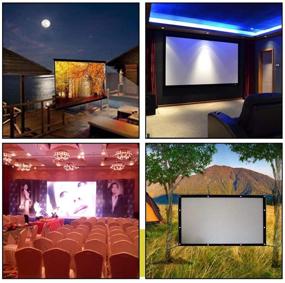img 3 attached to 🎥 180 Inch HD Foldable Anti Crease Indoor Outdoor Movie Projection Screen, YF2009SZ – Portable Projector Screen 16:9 with Hooks and Ropes