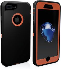 img 2 attached to Shockproof iPhone 7/8 Plus Case with Screen Protector, Holster & Belt Clip - ToughBox Armor Series in Black and Orange - Compatible with OtterBox Defender Clip