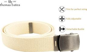 img 2 attached to Cotton Military Belt in Khaki - Essential Men's Accessory for Versatile Style and Durability