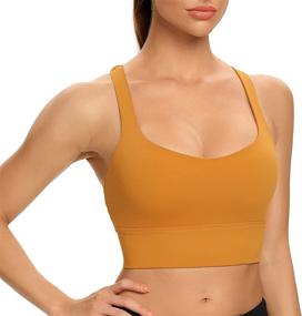 img 2 attached to 🏋️ Lemedy Women's Strappy Cross Back Yoga Sports Bra - Longline Crop Tank for Effective Workout