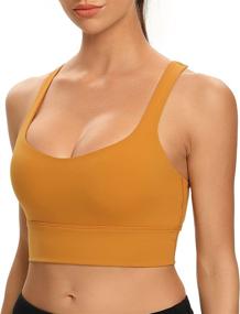 img 3 attached to 🏋️ Lemedy Women's Strappy Cross Back Yoga Sports Bra - Longline Crop Tank for Effective Workout