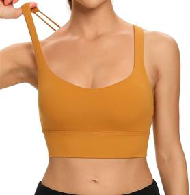 img 1 attached to 🏋️ Lemedy Women's Strappy Cross Back Yoga Sports Bra - Longline Crop Tank for Effective Workout