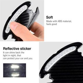 img 2 attached to Car Door Cup Handle Paint Scratch Protector Sticker 3D Carbon Fiber Universal Auto Door Handle Scratch Protection Cover Guard Film Car Door Handle Safety Reflective Strips (White