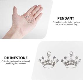 img 1 attached to 👑 Milisten 10pcs Crown Charm Pendant: Exquisite Vintage Alloy Tiara Ornaments with Crystal Rhinestones - Ideal for Jewelry Making Crafts