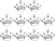 👑 milisten 10pcs crown charm pendant: exquisite vintage alloy tiara ornaments with crystal rhinestones - ideal for jewelry making crafts logo