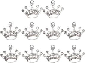 img 4 attached to 👑 Milisten 10pcs Crown Charm Pendant: Exquisite Vintage Alloy Tiara Ornaments with Crystal Rhinestones - Ideal for Jewelry Making Crafts