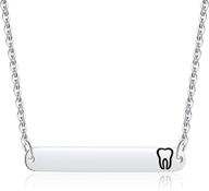 🦷 tooth bar necklace - perfect gift for dentists, dental hygienists, students, and graduates - stylish dental jewelry! logo