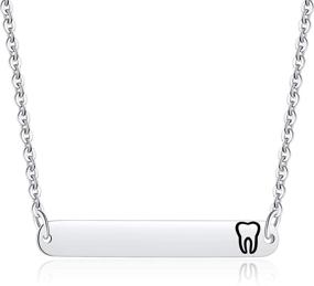 img 3 attached to 🦷 Tooth Bar Necklace - Perfect Gift for Dentists, Dental Hygienists, Students, and Graduates - Stylish Dental Jewelry!