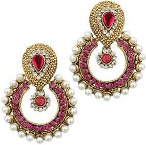 img 2 attached to 💃 Bollywood Kundan Earrings: Indian Jewelry Exuding Flamboyant Elegance – Shop Now!