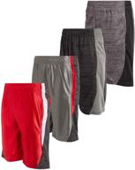 optimized performance basketball shorts for active boys - 4 pack logo