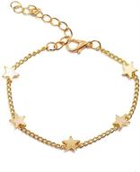 💫 chic heart five stars gold filled bracelet - trendy mixia women's bangle for parties & love jewelry logo