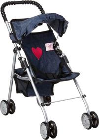 img 1 attached to 🏻 Discover the Perfect First Doll Stroller: Denim Baby Delight!