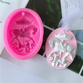 img 2 attached to 🎠 Resin Casting Mold for Small Size Carousel Horse, Silicone Chocolate Candy Mold for Merry-Go-Round, Party Cake Decorating Tool, Soap Lotion Bar, and Plaster Mold