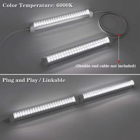 img 1 attached to 🔦 T8 V-Shape Integrated Single Fixture, 1FT Led Tube Light - High Lumen 6000k White - Utility Shop Light Set with Built-in ON/Off Switch, Pack of 2